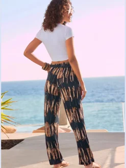 Pantalon en jersey large ceinture élastique