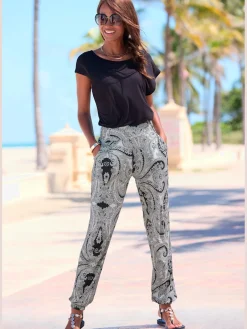 Pantalon en jersey léger avec ceinture élastique