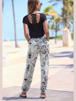 Pantalon en jersey léger avec ceinture élastique