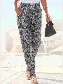 Pantalon en jersey léger avec ceinture élastique