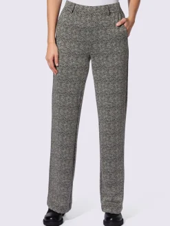 Pantalon en jersey motif sergé chevron