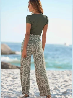 Pantalon en jersey pantalon d'été léger au look paperbag