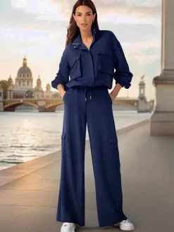 Pantalon en jersey poches cargo plaquées