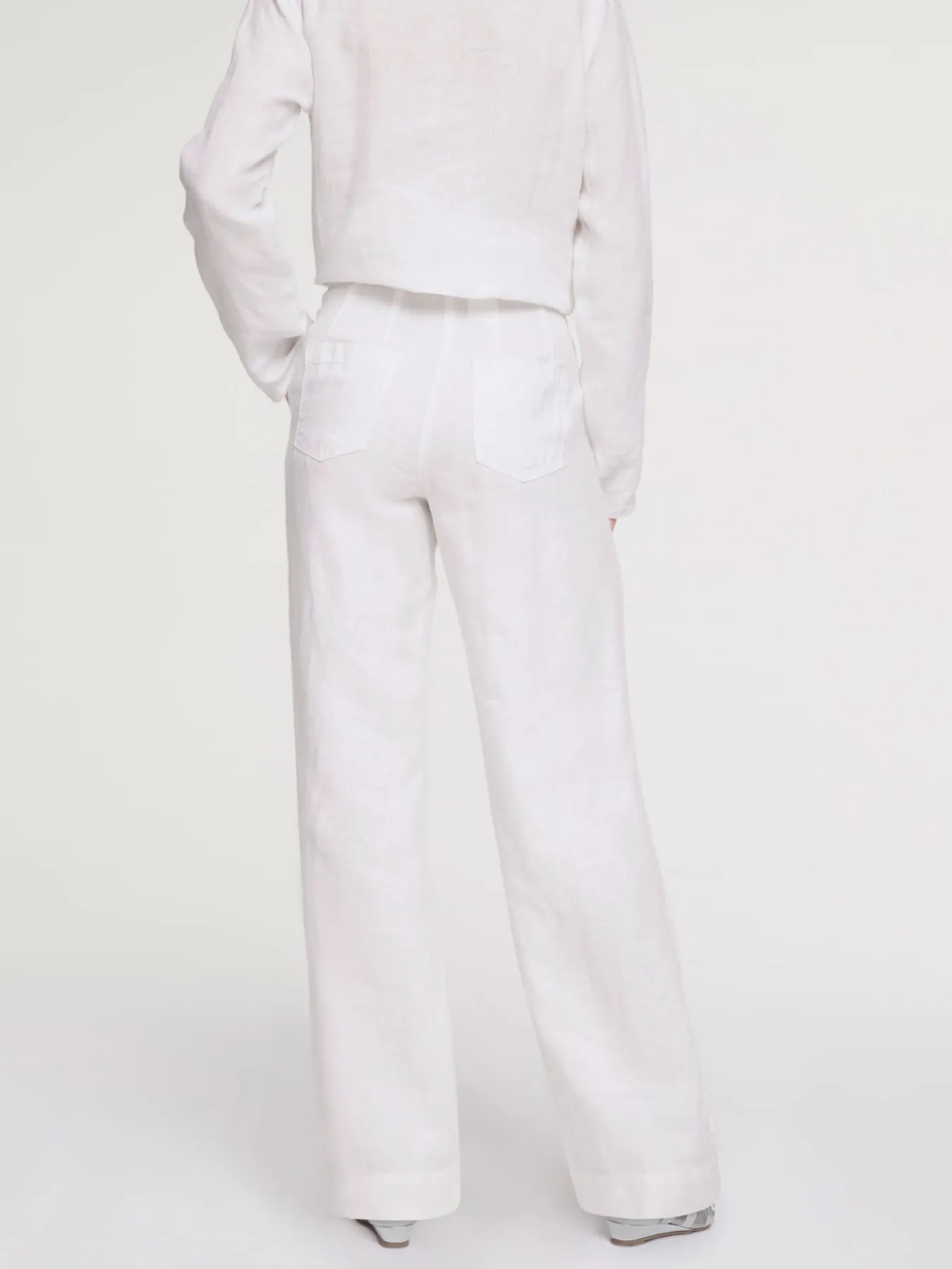 Pantalon en lin jambes larges