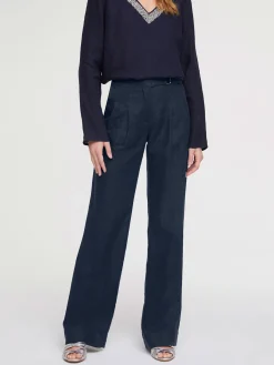 Pantalon en lin jambes larges