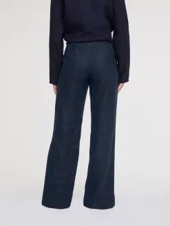 Pantalon en lin jambes larges