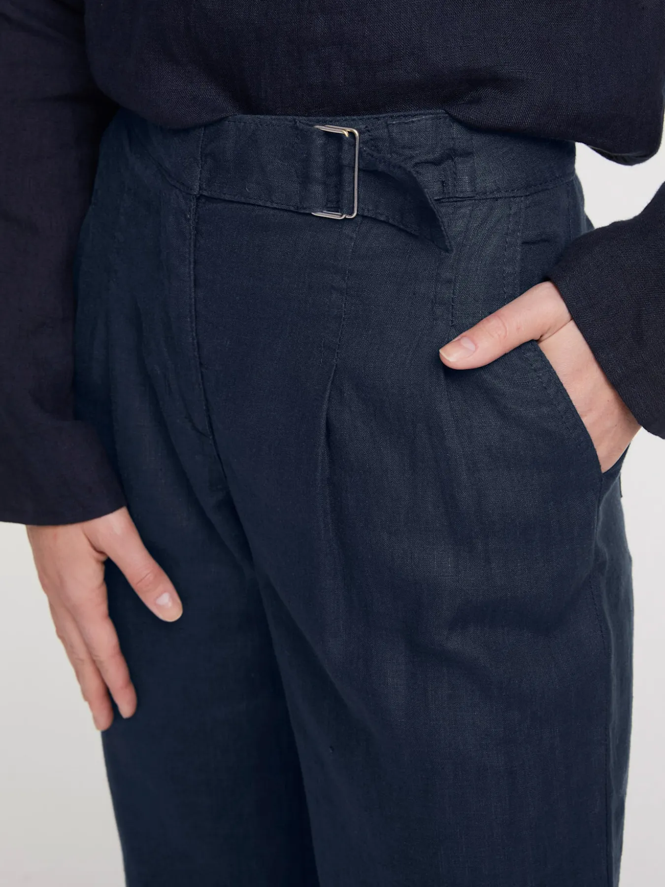 Pantalon en lin jambes larges