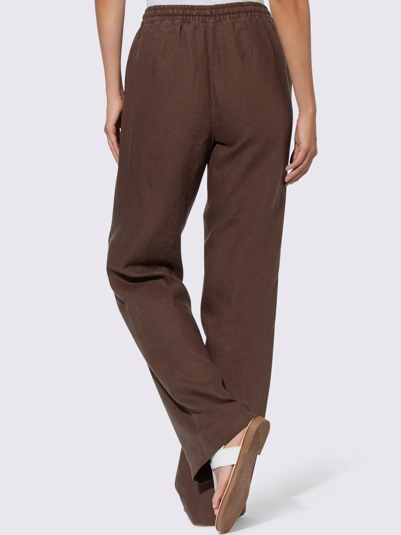 Pantalon en lin jambes larges mode