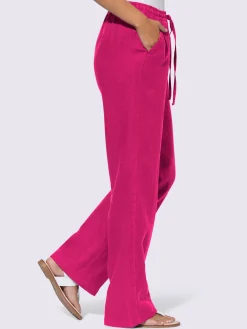 Pantalon en lin jambes larges mode