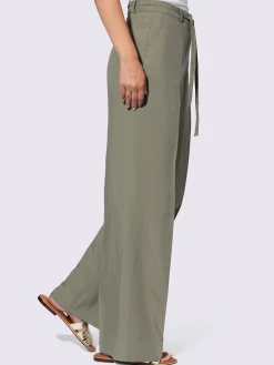 Pantalon en lin style marlène ample