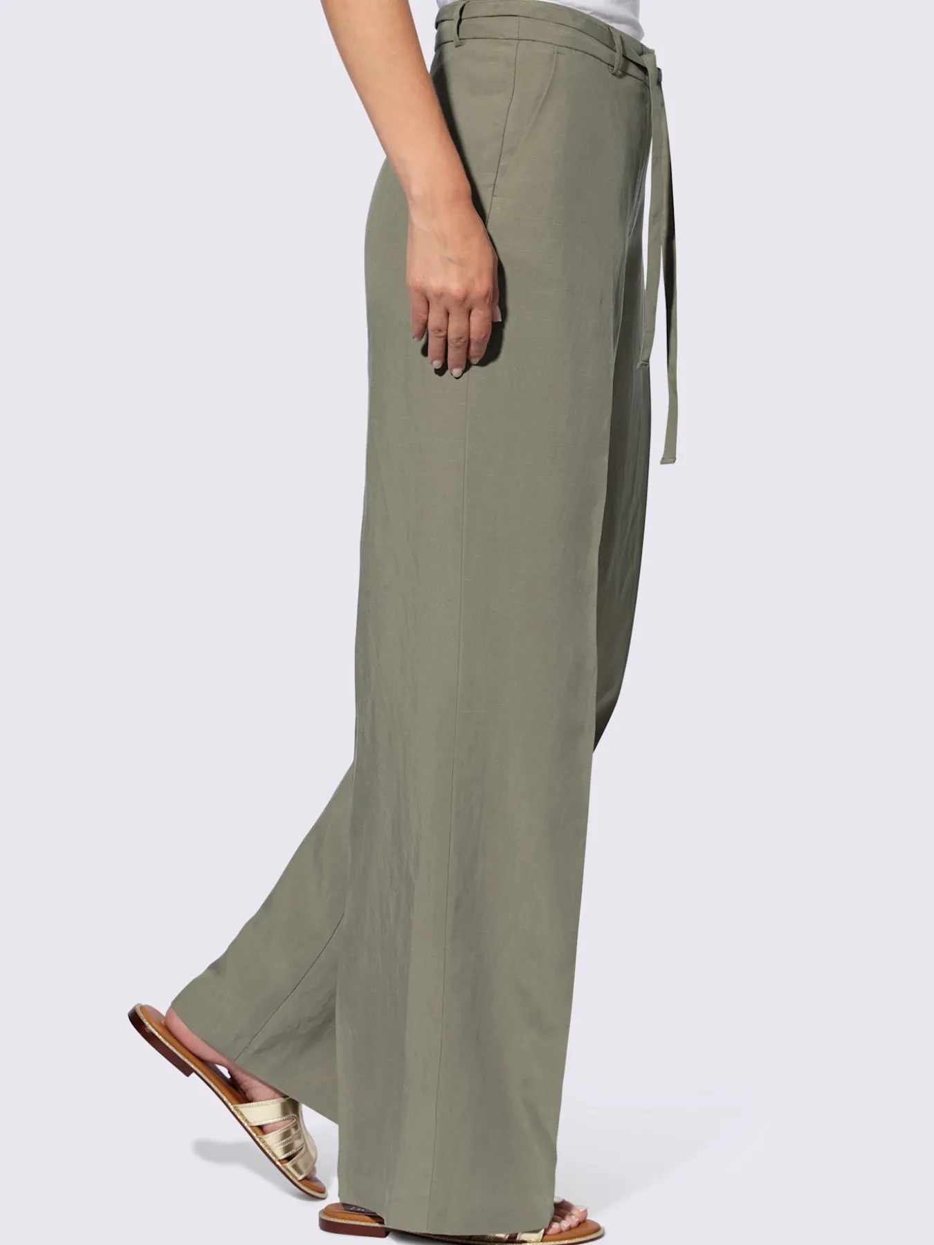 Pantalon en lin style marlène ample