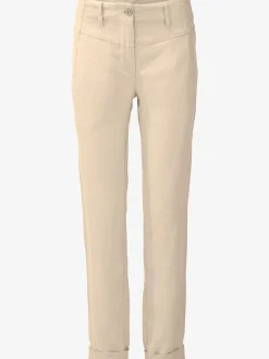 Pantalon en lin style soigné, poches fendues
