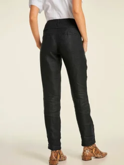 Pantalon en lin style soigné, poches fendues