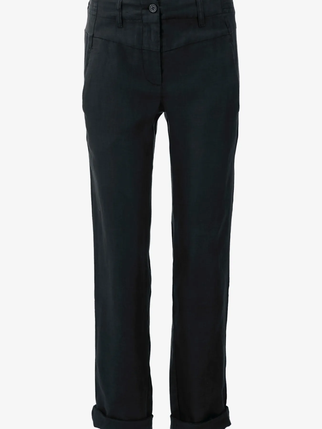 Pantalon en lin style soigné, poches fendues