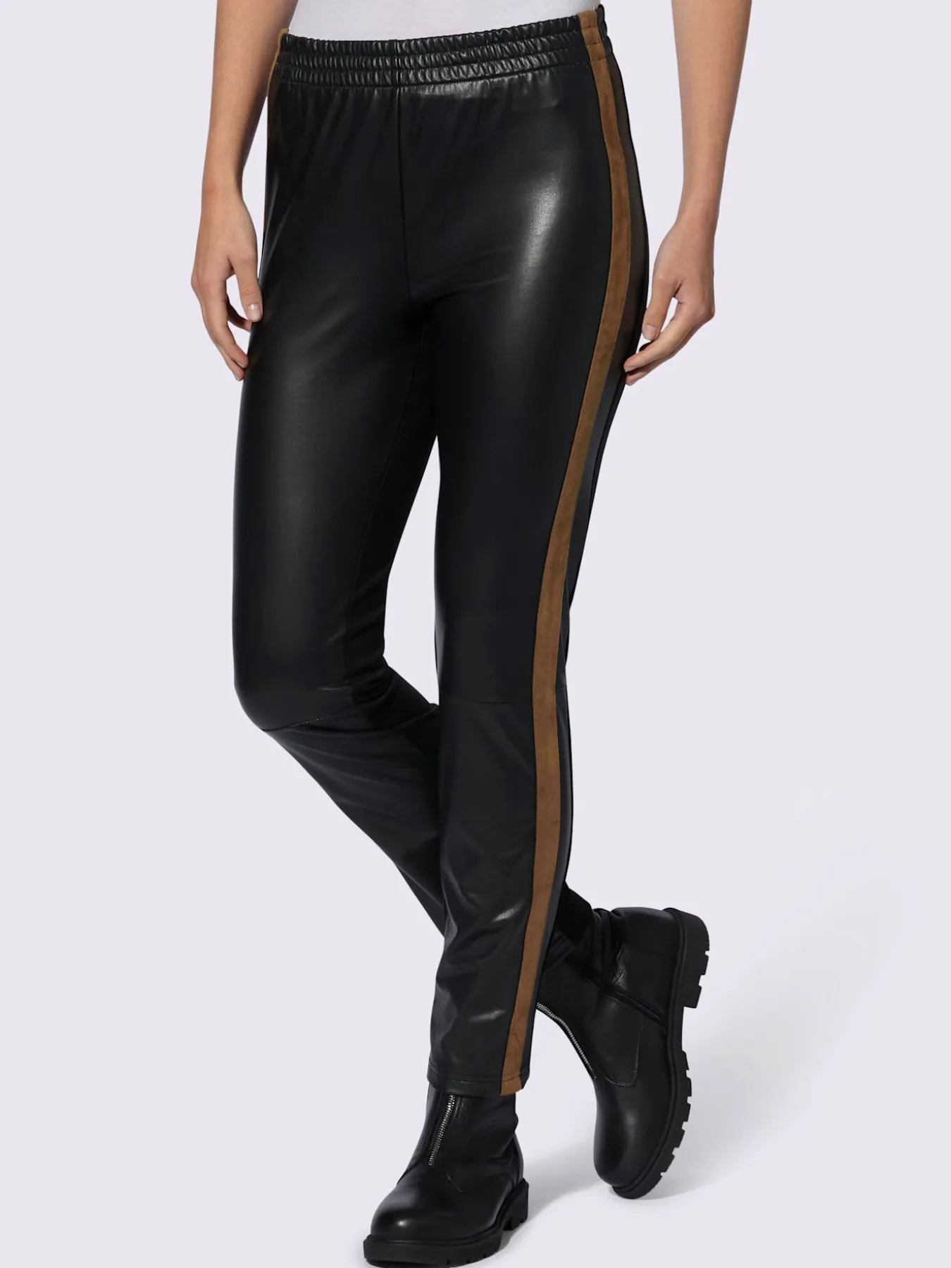 Pantalon en synthétique imitation cuir souple