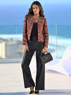 Pantalon en synthétique jambes larges mode