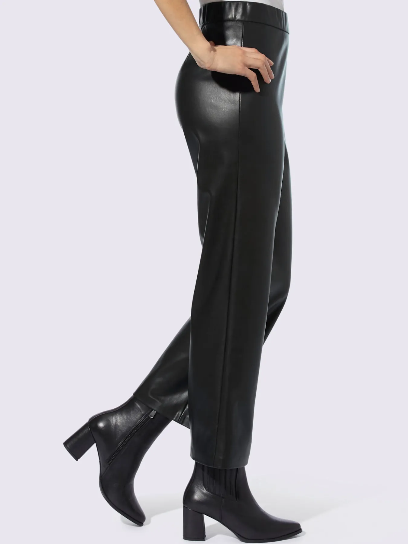 Pantalon en synthétique jambes larges mode