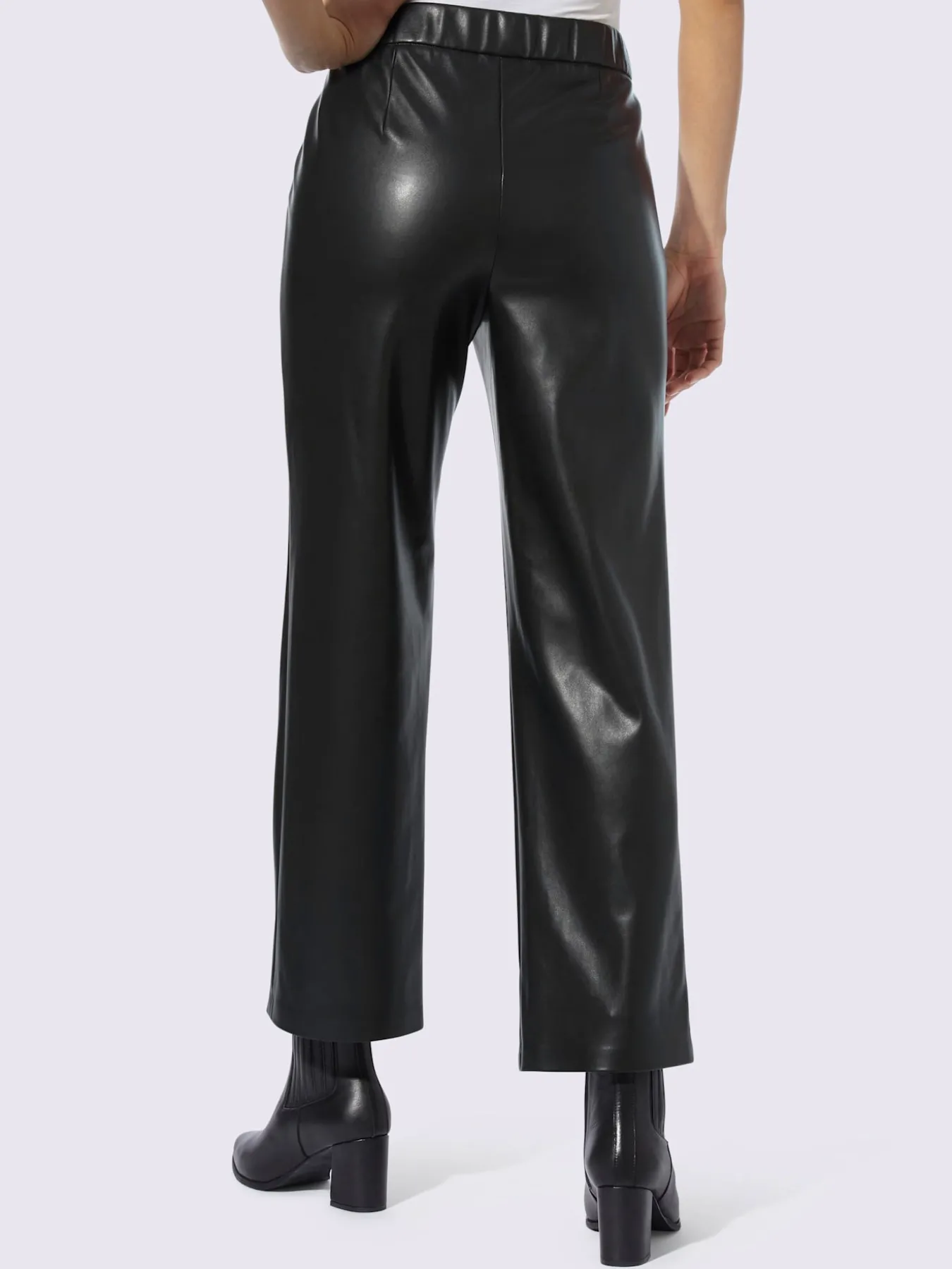 Pantalon en synthétique jambes larges mode