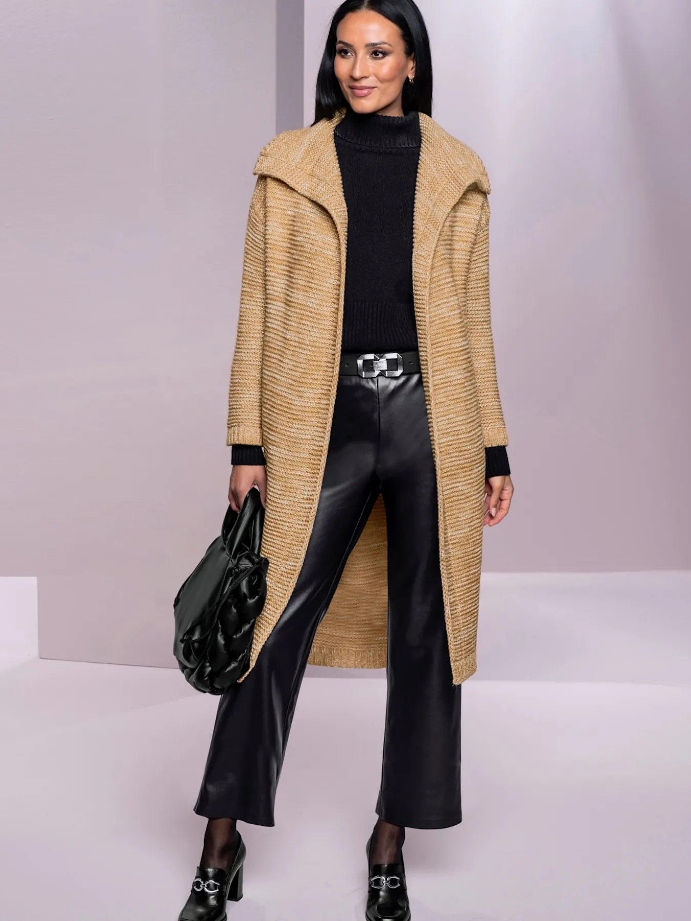 Pantalon en synthétique jambes larges mode