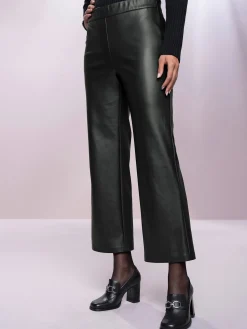 Pantalon en synthétique jambes larges mode