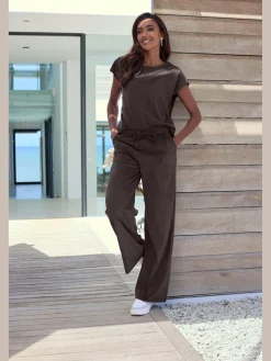 Pantalon en synthétique velours