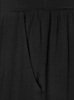Pantalon en tissu avec large ceinture élastique