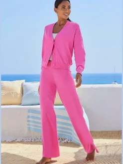 Pantalon en tricot avec jambes larges