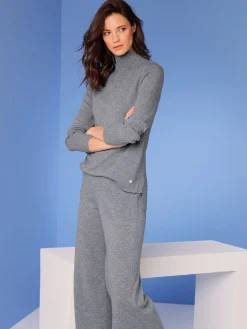 Pantalon en tricot mélange mérinos/cachemire
