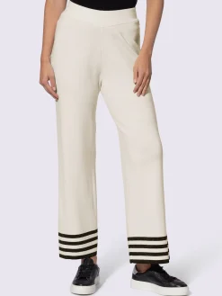 Pantalon en tricot rayures contrastées