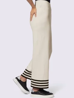 Pantalon en tricot rayures contrastées