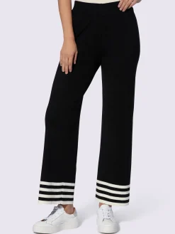 Pantalon en tricot rayures contrastées