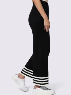 Pantalon en tricot rayures contrastées