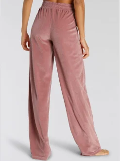 Pantalon en velours ras avec jambes larges