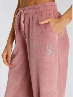 Pantalon en velours ras avec jambes larges