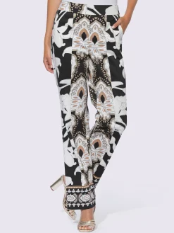 Pantalon imprimé bordures imprimées