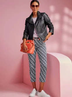 Pantalon imprimé forme courte tendance
