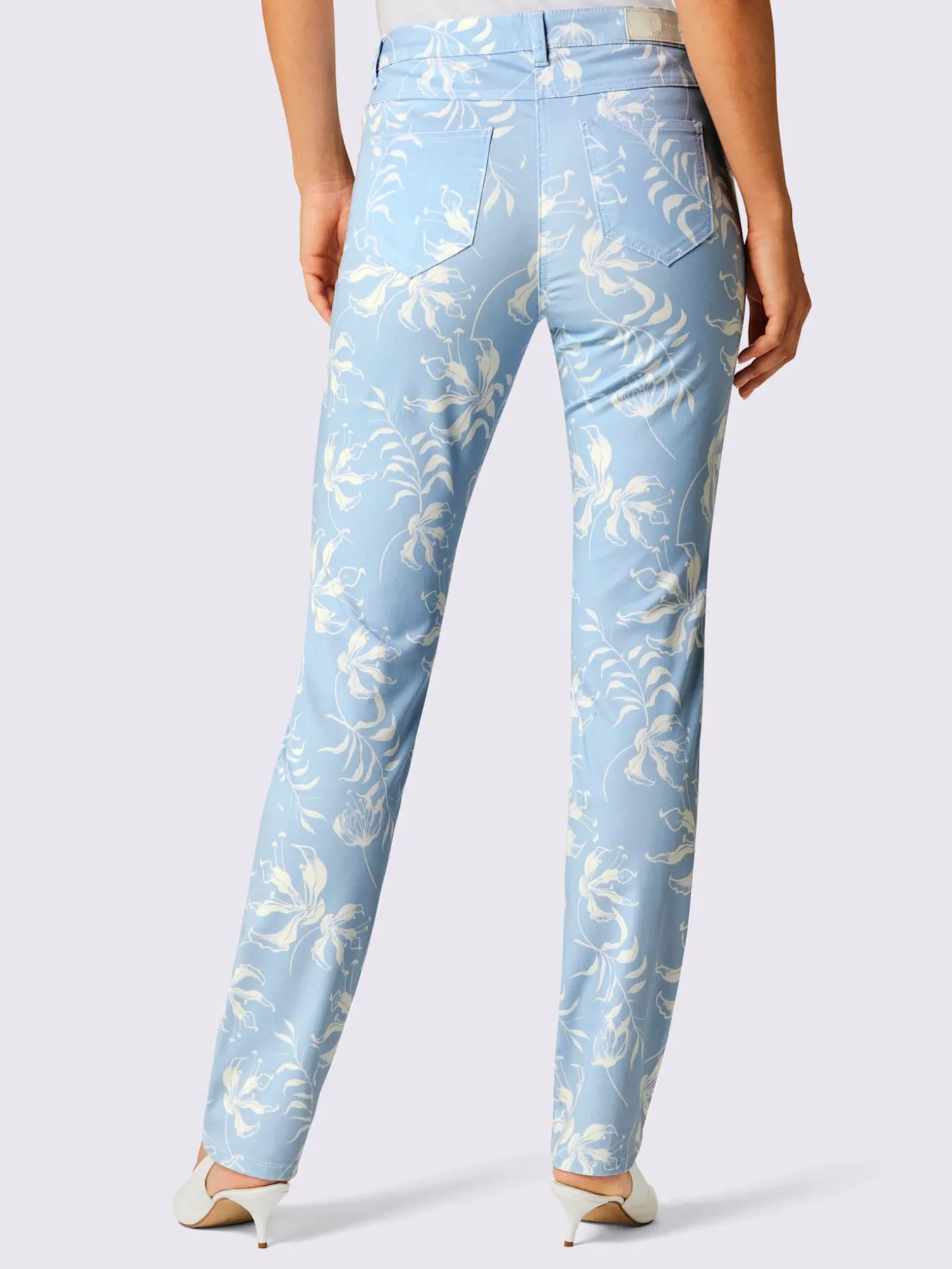 Pantalon imprimé mélange coton et lyocell de qualité