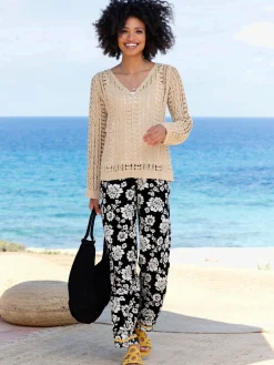 Pantalon imprimé motif floral