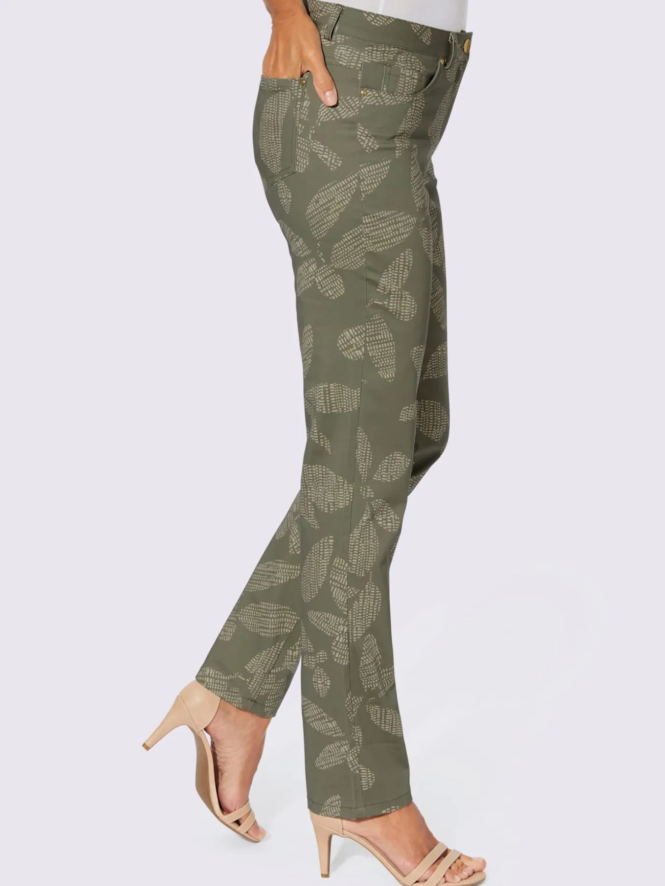 Pantalon imprimé satin coton