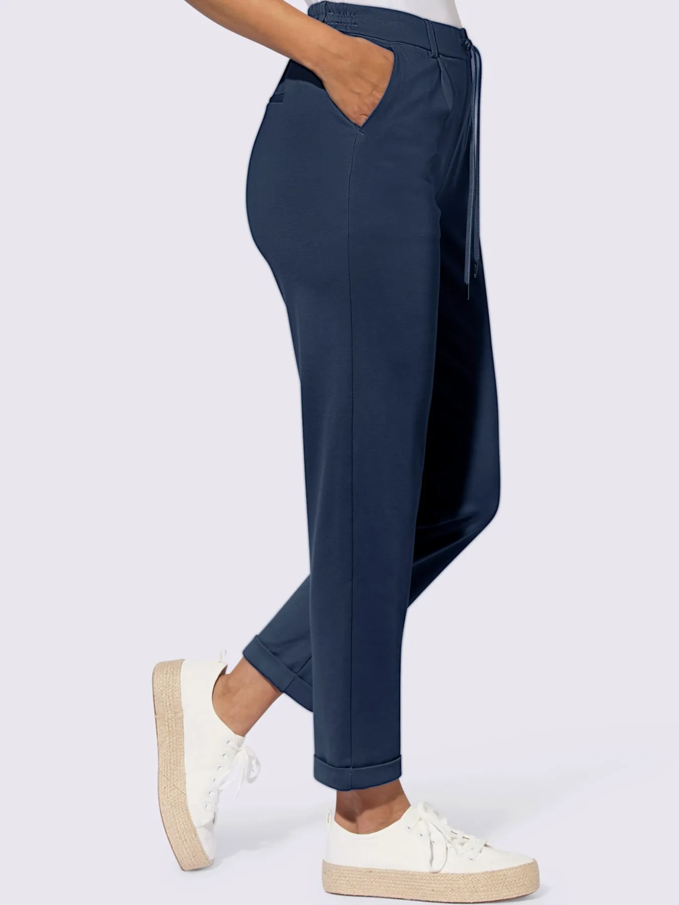 Pantalon jogpant ceinture élastique, coulisse et lien à nouer