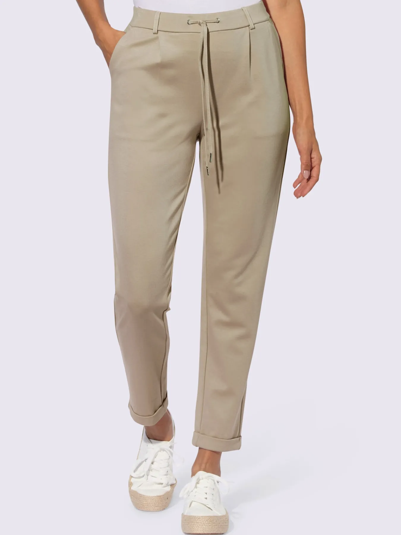 Pantalon jogpant ceinture élastique, coulisse et lien à nouer