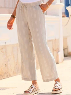 Pantalon large 20% lin