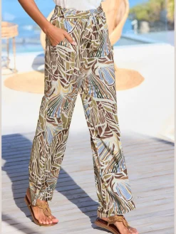 Pantalon large ceinture élastique