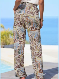 Pantalon large ceinture élastique