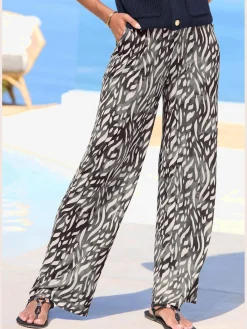 Pantalon large ceinture élastique