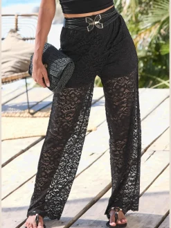 Pantalon large ceinture élastique