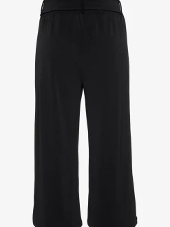 Pantalon large jupe-culotte légère rayée ou noire