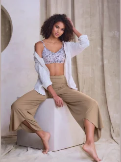 Pantalon large jupe-culotte détente pour la maison