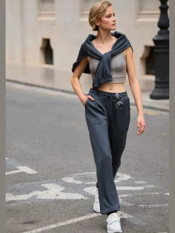 Pantalon lounge pantalon détente avec poches latérales fendues