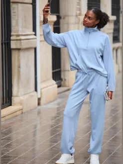 Pantalon lounge pantalon détente avec poches latérales fendues
